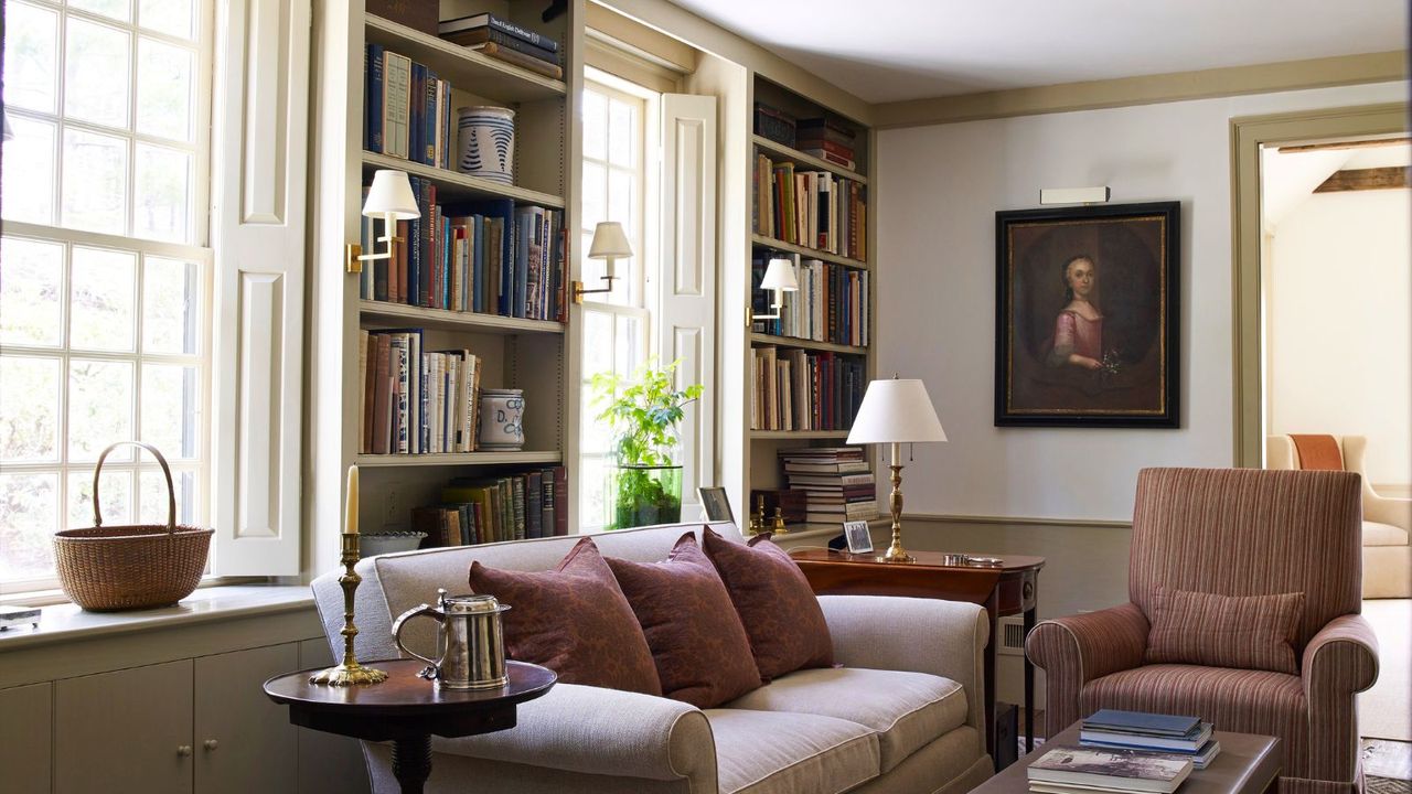 Clean and organized living room.